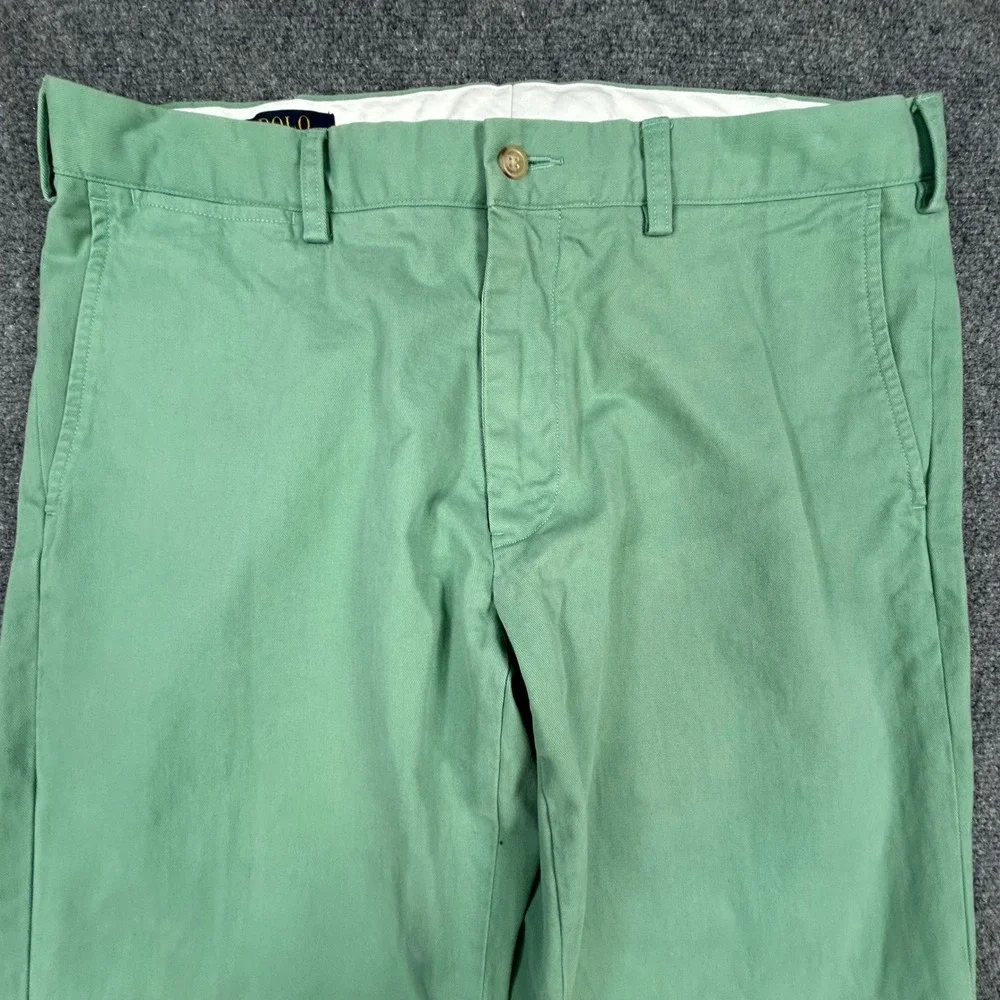 Polo Ralph Lauren Chino Pants Mens Sz 35/32 Green Slim Fit Preppy Comfort Cotton